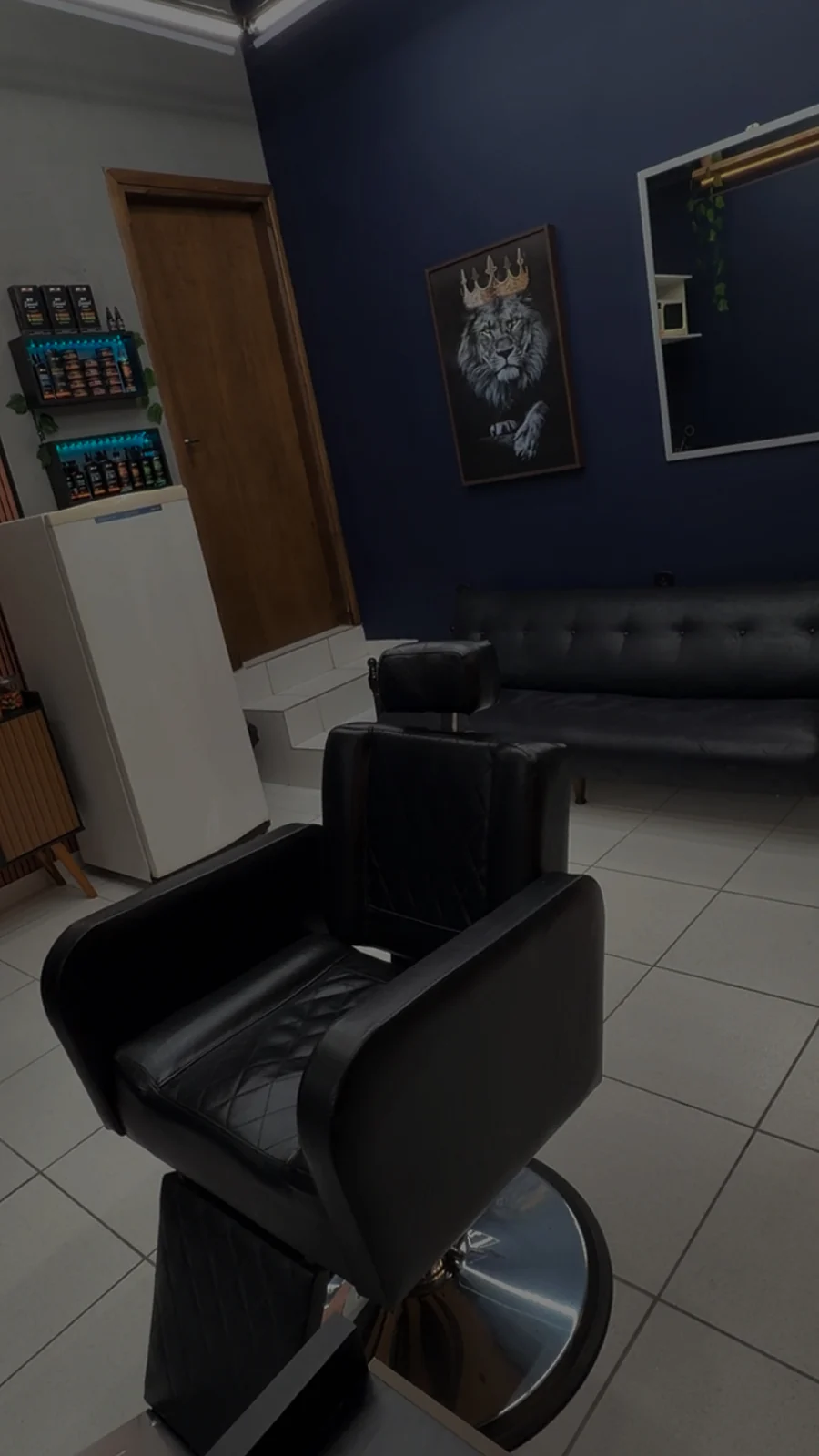 Detalhes do ambiente da barbearia